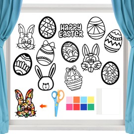 Pack of 12 DIY Window Stickers Spring Window Pictures Easter Craft Set Easter Crafts Window Pictures Children Easter Crafts Children Easter Window Pictures Crafts Easter Crafts Spring Children Easter