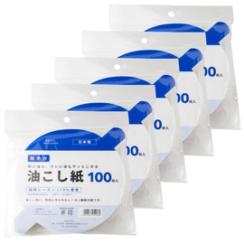 Asahi Koyo Oil Strainer Paper with Handle, Diameter 6.3 inches (16 cm), 100 Sheets x 5, Made in Japan