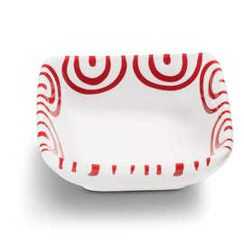 GMUNDNER KERAMIK Bowl Square Size: L 9 cm x W 9 cm x H 3.4 cm Flamed Red Crockery Handmade in Austria