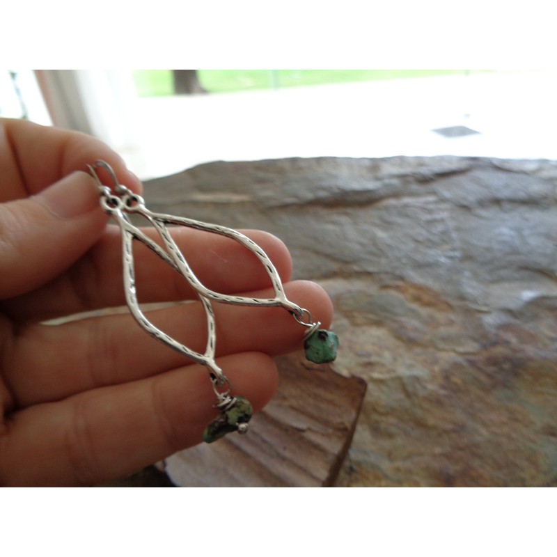 SILBER BOGEN & HOWLITE STEIN Ohrringe