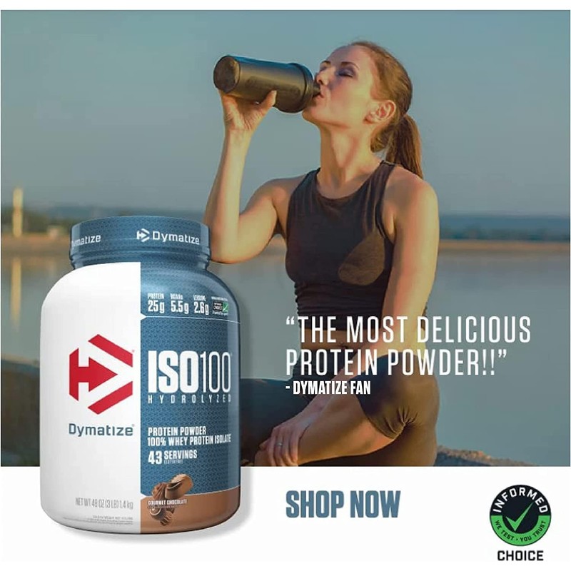 Dymatize ISO 100 Whey Protein Powder with 25g of Hydrolyzed