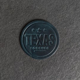 Texas Forever Leather Coasters, Full Grain Leather, 4" Round, 1 pc (1 Individual Coaster, Harvest)