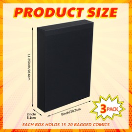 MotiMind 3 Pcs Magnet Comic Book Storage Box for Current and Silver Age Comics Folio Magnet Comic Book Storage Box with Transparent Pocket for Book Storage Comic Book Exhibition