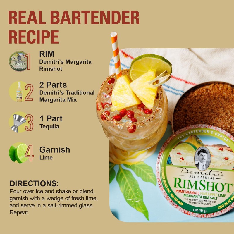Demitri's RimShot Margarita Salt Rimmers – Made W/Hawaiian Sea Salt