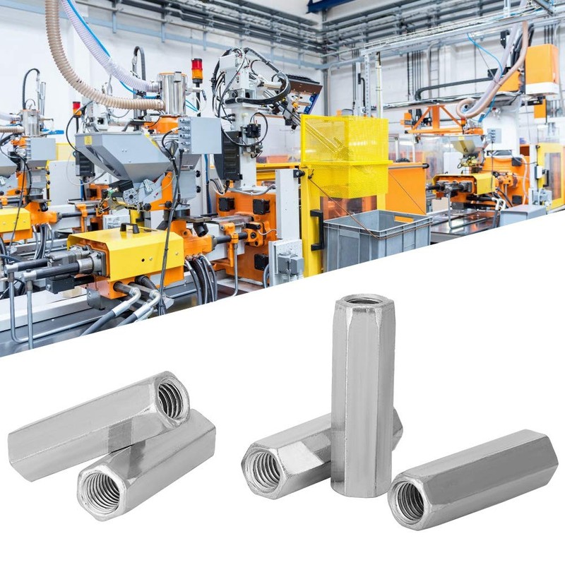 5pcs Long Hex Coupling Nut Threaded Connecting Cap Joint Nut