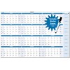 Sky Blue Dry-Erasable Wall Calendars with Marker and Eraser 36