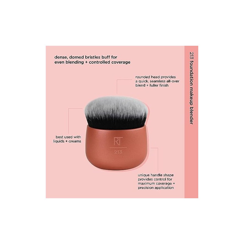 Real Techniques, Foundation Blender, Brocha para Bases de Maquillaje, Base