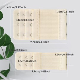 Bigqin Bra Extender, Elastic Bra Extension, 3 Hooks Bra Extender Extension with 2 Hooks, Pack of 10, Grey, white, beige, nude, black