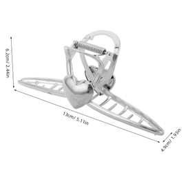 Healeved Large Heart Metal Claw Clips Stylish Valentine's Day Hair Accessory for Women Non-slip Hair Barrettes for Parties