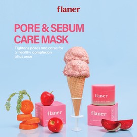 flaner ABC Gelato Pore Mask – All-in-One Pore Minimizer, Sebum & Blackhead Remover, Face Mask, Korean Skincare, Natural Beauty, Clear Impurities with Apple & Beet, Carrot Extracts, 3.52 fl.oz