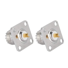 Bewinner 2 pcs UHF Hembra SO239 4 Agujero Zócalo Panel Adaptador Coaxial RF Conector Coaxial RF para Antenas, Dispositivos de LAN Inalámbrica, Cables Coaxiales, etc Resistencia a Corrosión