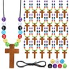 Kathfly 277 Pcs Wooden Cross Necklace Crafts Sunday School Crafts