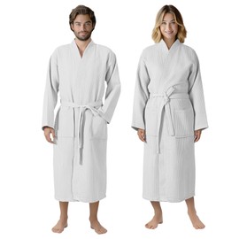 Homelevel Pique Bathrobe, Travel Bathrobe, 100% Cotton, S – 6 XL, for Men and Women, Plus Size Dressing Gown, Kimono Sauna Gown, Travel Dressing Gown, Waffle Pique, Women’s, Men’s - 4xl
