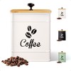 Airtight Coffee Canister - 40 oz Large Iron White Coffee