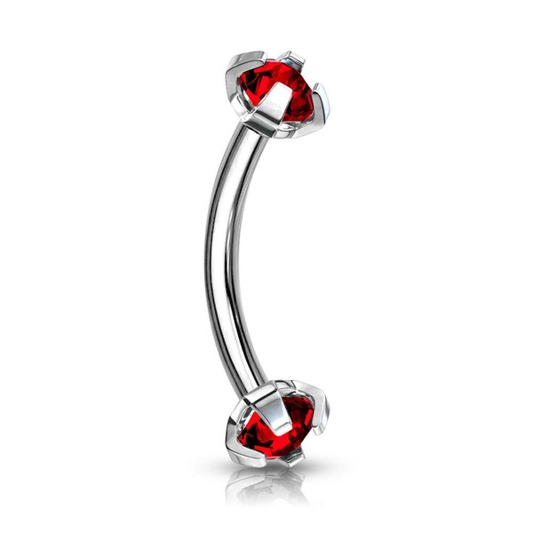 Pierced Owl 16GA Stainless Steel Internally Threaded Prong Set CZ
