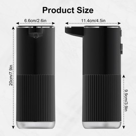 GuDoQi Automatic Touchless Foaming Soap Dispenser, 4-Level Adjustable Foam, USB Rechargeable Hand Soap Dispenser for Bathroom, Kitchen Countertops, 12.2oz/360mL, Black