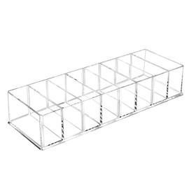 QINERSAW 1 x removable cosmetic organiser drawer, 8 compartments, make-up storage boxes, beauty organiser, make-up storage, transparent cosmetic box for washbasin, bathroom