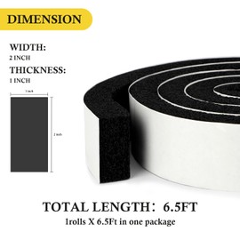 fowong Window Air Conditioner Insulating Foam Tape, 2" W X 1" T, Adhesive Weather Stripping High Resilience Window Seal Strip for Portable AC, 1 Roll X 6.5 Ft