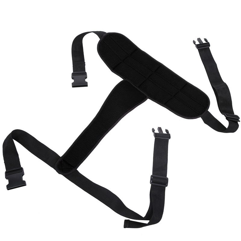 Wheelchair Safety Belt Restraint Harness Protective Adjustable Strap for PatientsBlack