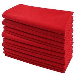 FOREIGN PUNKS 100% Cotton Twill Cloth Napkins - Set of 12 Solid Color Cotton Daily Use Lunch Dinner Napkin - Ideal for Gift -Soft Washable Reusable Napkin - Size 18"x18" - Red