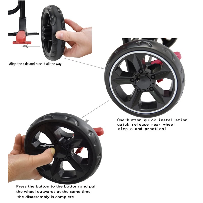 ROODO 3 Wheel Pet Stroller Dedicate Wheel Set,Original,Fast disassembly,Replacement and