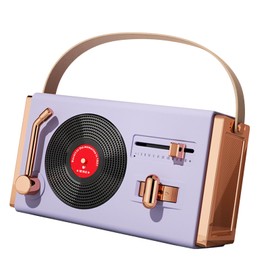 Retro Speaker Portable, High Sound Quality, Outdoor Vintage Decorative Speaker with USB Support for Living Room and Office (Purple)