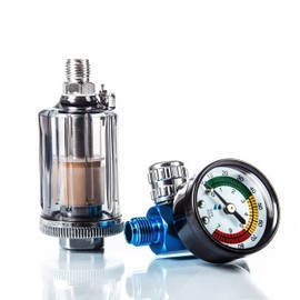 BenBow Air Pressure Regulator with Pressure Gauge and Oil Water Separator Filter for Paint Guns