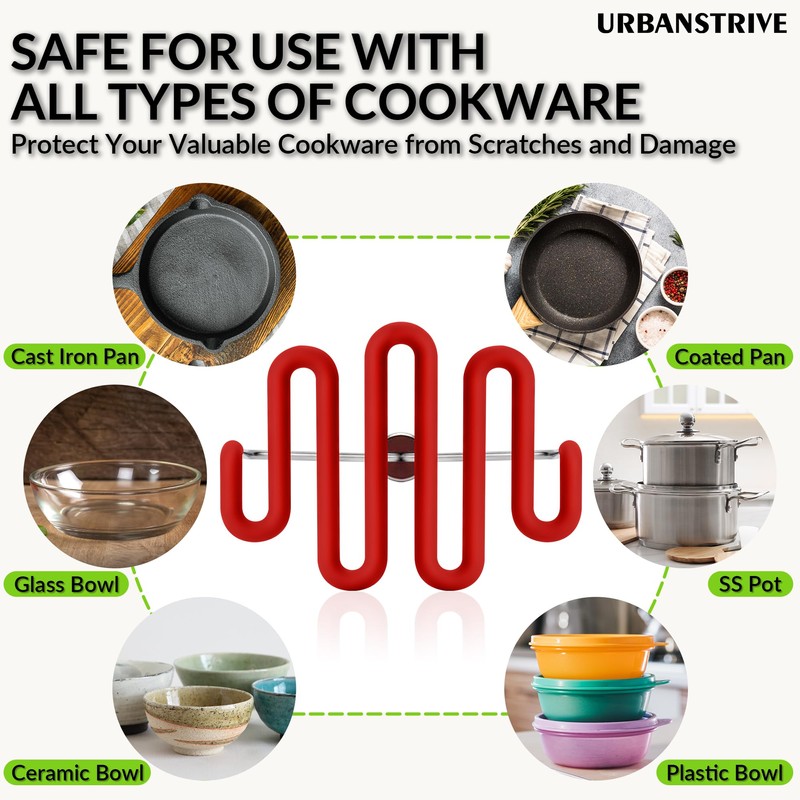 Urbanstrive Non-Scratch Silicone Potato Masher Kitchen Tool, Potatoes Masher Potato