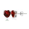 Sterling Silver Created Ruby 6mm Heart Stud Earrings