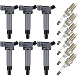 OCPTY 6 ignition coils with 6 iridium Spark Plugs fits 88921393 UF-267 90080-19016 for Toyota for Lexus Avalon Camry Highlander Sienna ES300 RX300 V6 1 for MZFE Engine