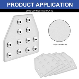 IMETRX 8pcs 2040 T Corner Bracket Joining Plate T Slotted Accessories 12-Hole 2040 Hardware Connector 2040 with T Nuts and Screws Silver