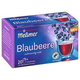 Messmer Blueberry, 20 Tea Bags, Gluten-Free, Lactose-Free, Vegan