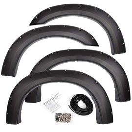 VRracing New Pocket-Riveted Fender Flares Compatible for Ford Super Duty 1999-2007 F250 F350 4Pcs Front+Rear Textured Black