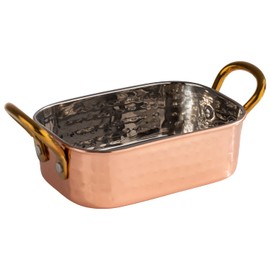 APS Mumbai 40735 Mini Serving Pan, Stainless Steel, Copper Look, 12.5 x 8.5 x 4.0 cm, 0.25 Litres