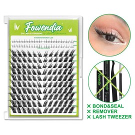 Fowendia Lashes Fox Cat Foxeyelash Eye Lashes | Waterproof Lash Clusters Kit C/D Curl DIY Lash Extension Kit and Lash Clusters 8-18mm with Bond, Seal, Remover | Super Fine Invisible Band Lashes, Glue-Free Cat Eyelashes Lower Lashes Extensions - Lash Styl