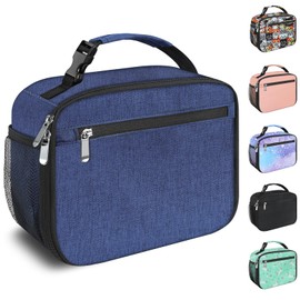 Femuar Kids Lunch Box for Boys Girls Lunch Bag Insulated Durable Lunchbox Children Lunch Tote Bag for School Dark Blue