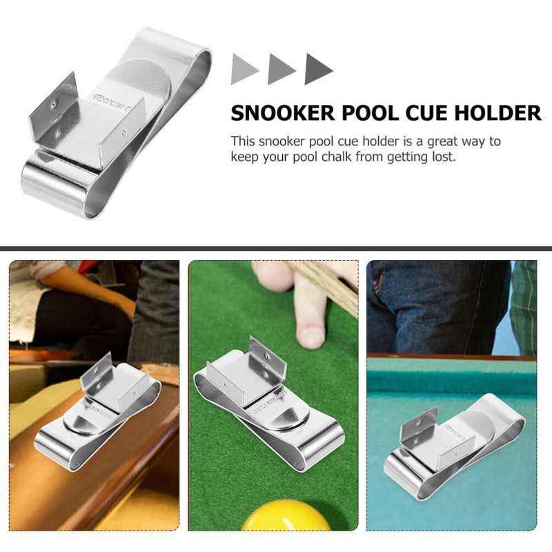 Sosoport Snooker Pool Chalk Holder Clamp Magnetic Billiard Accessory Metal