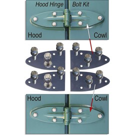 FJ40 Land Cruiser Rubber Hood Cowl Hinge Gasket and Bolt Kit 1/79 to 10/'84