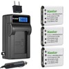 Kastar 3-Pack CNP-80 Battery and LCD AC Charger Compatible with