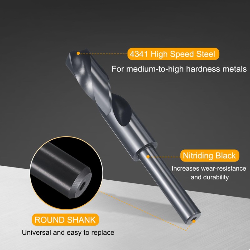 sourcing map 20mm Drill Bit 1/2" Reduced Shank Round 4341
