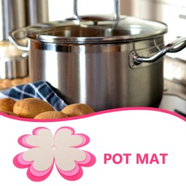 Mobestech 6Pcs Pot Pan Protectors Pan Cookware Protector Pads Pot Separator Pads Pot Dividers Pads (Pink+White)