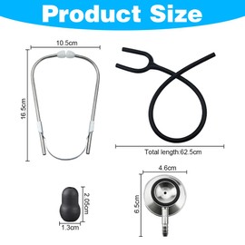 Svitzoot Toy Stethoscope Children Aluminium Listening Device for Auscultation of Heart Lungs 1 Piece Black