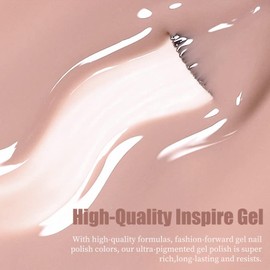 NLFOX Jelly Nail Polish - Translucent Nude Nail Polish - Sheer Nude Nail Varnish - Long Lasting Beige Nail Polish - 9ml Neutral Color Quick Dry Nail Polish - French Manicure Nail Polish,No Need Baking