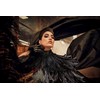 Homelex Gothic Real Black Feather Cape Shawl Shoulder Wings Choker