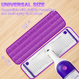 5 PACK Reusable Mop Pads for Swiffer PowerMop, Power Mop Pads Power Mop Refills 15'' Microfiber Mop Pads Refills for Swiffer Power Mop Hardwood Floor Cleaning, Dry Wet Spray Mop Floor Mop Pads Refills