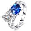 ETERMBOL Created Oval & Emerald Cut Sapphire Ring Toi Et