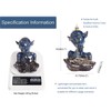 Blue Glaze Elf and Black Rose Ceramic Ornament, Backflow Incense
