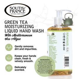Green Tea Clean Hand Wash by South of France Clean Body Care | Moisturizing Liquid Hand Soap with Mediterranean Sea Algae | 8 oz Pump Bottle – 3 Pack