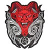 klicnow Horned Devil Embroidered Back Patch (Red) 29cm x 26cm