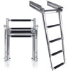 4-Step Ladder Stainless Steel Under Platform Sliding Ladder Boat Boarding